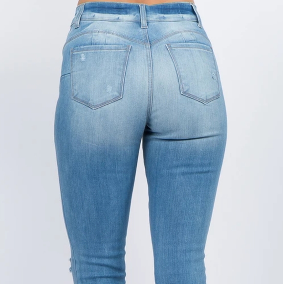 American Bazi Plus Size High-Waist Destroyed Jeans - Picture 6 of 6